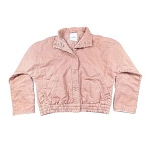 Wilfred Free Oversized Women's Dusty Pink Linen Blend Twill Quilted Jacket Boxy